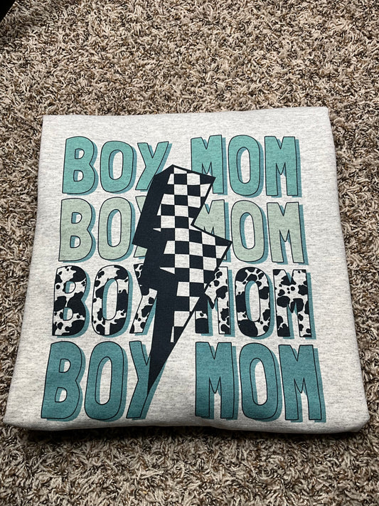 Boy Mom Checkered